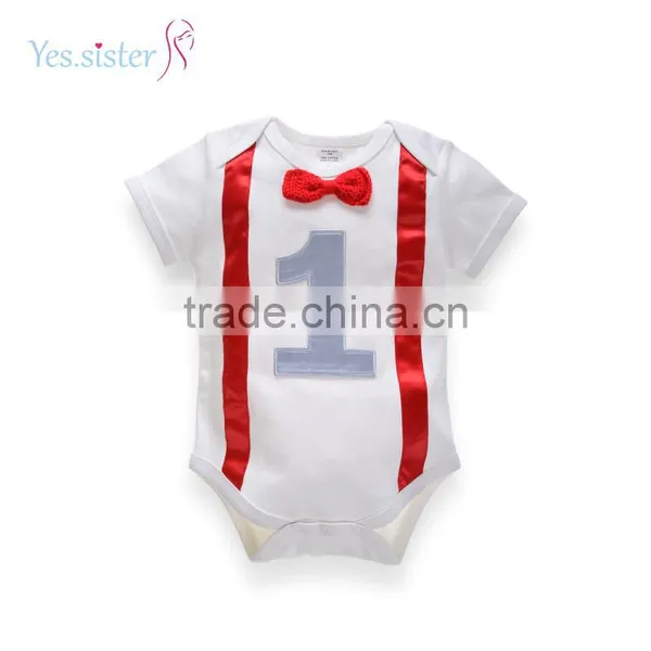 Infant Birthday Wholesale Simple Style 100% Cotton Newborn Baby Wear Clothes photo-3