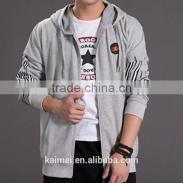Wholesale Creative Design Eco-friendly Good Quality Eco-friendly Breathable Anti-wrinkle Cute Man Hoodie Zipper CVC(65/35) photo-2