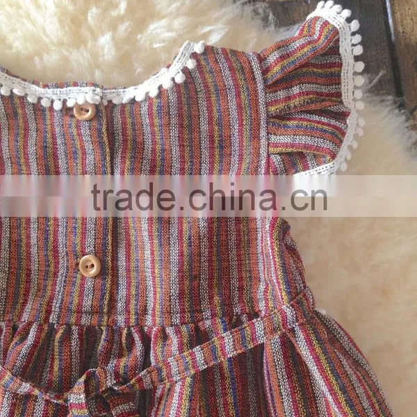 Girls Boho Tassles Cotton Dress Kids Back to School Dress photo-3