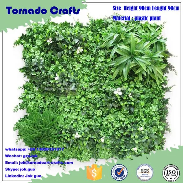 Mixed Grass Artificial Green Plant Wall in Plastic Indoor Outdoor Decoration Iron Shelf Backup High Quality Gardon Ornam photo-2