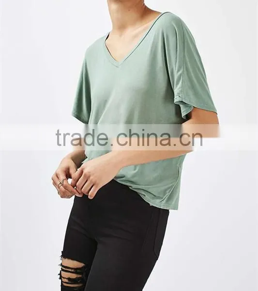 Custom Plain Women Batwing T-shirt photo-2
