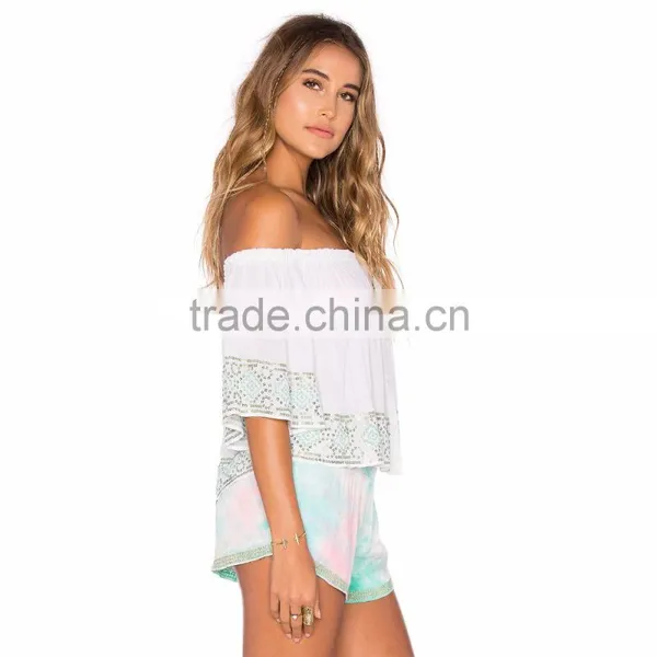 Guangzhou Factory Sexy Stylish Ladies Fancy Top photo-2