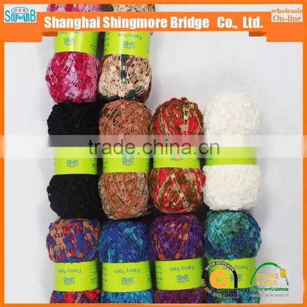 China Knitting Yarn Supplier Hot Wholesale Oeko-tex Standard Quality 100 Polyester Spun Ladder Yarn for Knitting Scarf photo-6