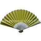 Rice Paper Green Red Bamboo Fans for Weddings , Folding Printable Paper Fans