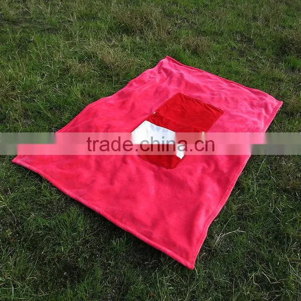 Promotion Gift Creative Idea 2 in 1 Pillow Blanket Embroidery Logo Coral Fleece Ultra Soft Travel Blanket Into Pillow photo-6