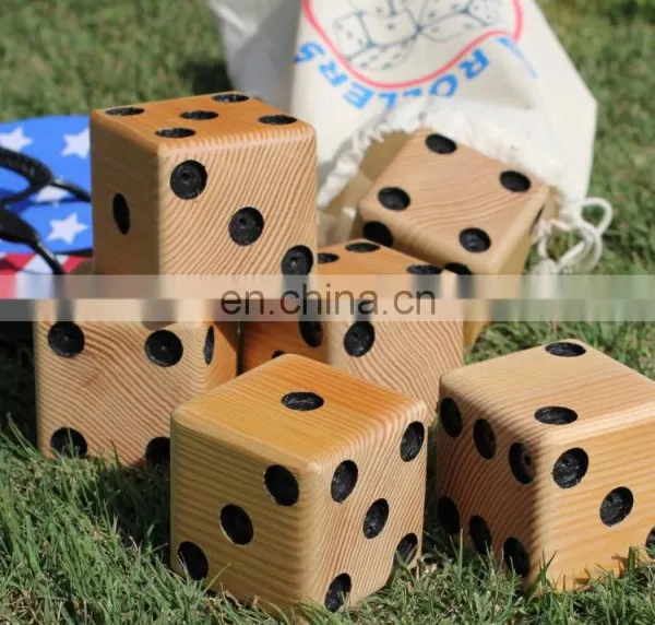 Wooden Outdoor Yard Dice Giant Custom Wooden Dice Set photo-3