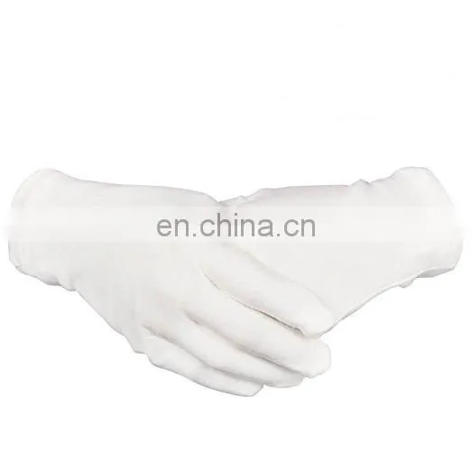 W0095 White Cotton Gloves 8.6" Large Size for Coin Jewelry Silver Inspection Etiquette Gloves Electronic Work