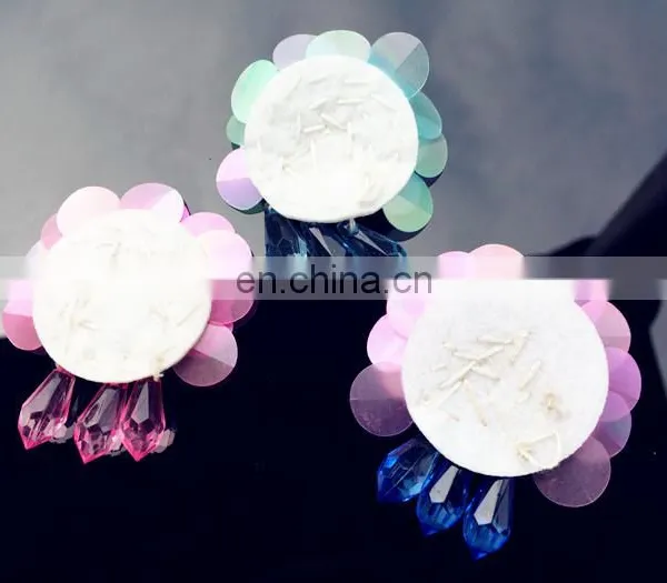 2017 The Latest Design Handmade Sequin Bead Flowers With Rhinestone for Garment Decoration photo-5