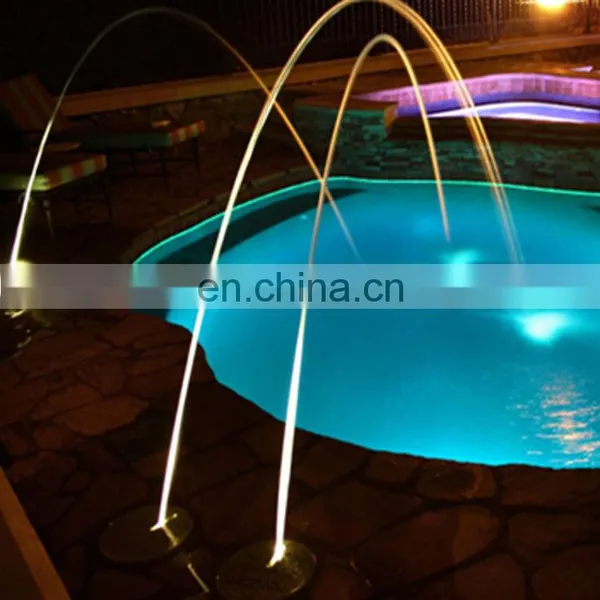 China Leading Fountain Supplier LED Color Light SS Jumping Jet Laminar Water Fountain