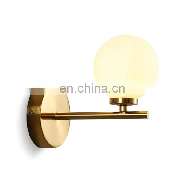 Modern Gold New Design Home Decoration Simplicity Glass Ball Bed Side Wall Lamp photo-4