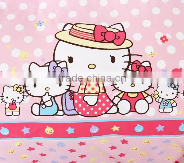 Lovely Cartoon Kids Design Cat Print Double Size Bed Sheet Set Best Selling Items Kids Bedroom Set Girls Set photo-3