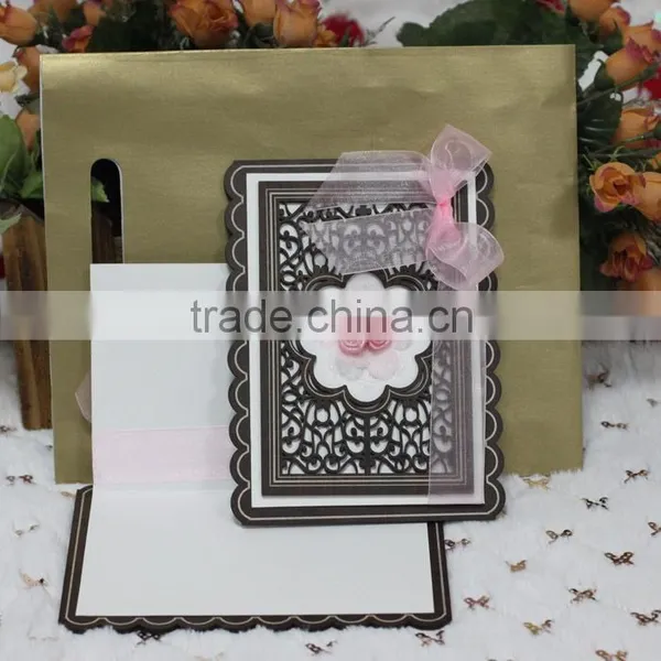 Wholesale 2016 Flower Wooden Laser Cut Graduation Invitation Card photo-5