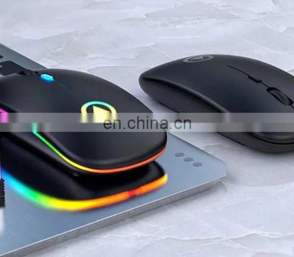 Drop Shipping Ultra-Thin Mini A2 Wireless Mouse Silent Mute Rechargeable LED Colorful Lights Computer Mouse photo-2