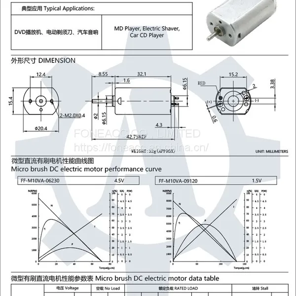 FF-180 20.4 mm Diameter Micro Brush dc Electric Motor photo-2