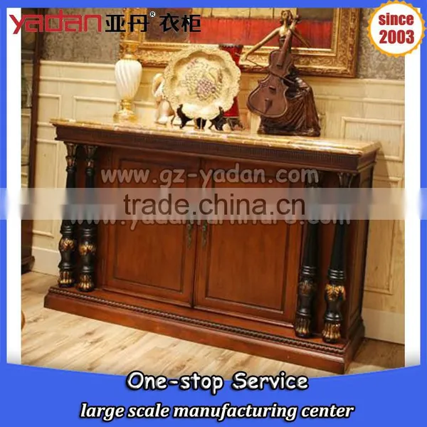 Walnut Color Classic Console Table With 2 Drawers and Griotte Top,console Table Back of Sofa photo-2