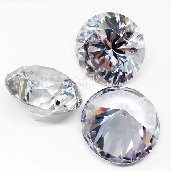 Loose Gemstone Big Size White Round cz Stone Cubic Zirconia 3A Loose CZ for Jewelry Making photo-3