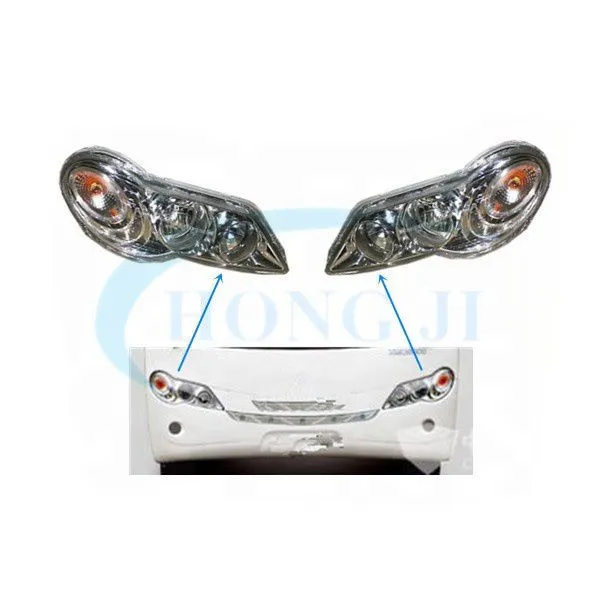 China auto parts manufacturers china auto parts HJQ-080-LH replacement head lamp for Kinglong bus led lights 24v for buses