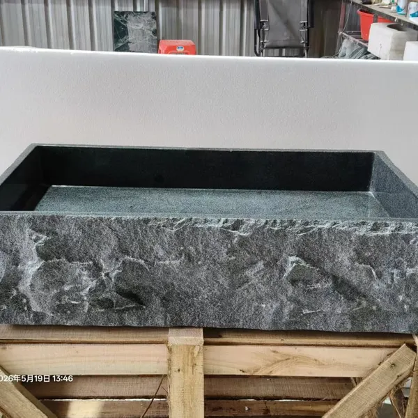 Sesame Black Granite Marble Easy Clean Rectangular Countertop Vessel Sink Factory Direct Wholesale Hand Wash Basin OEM ODM