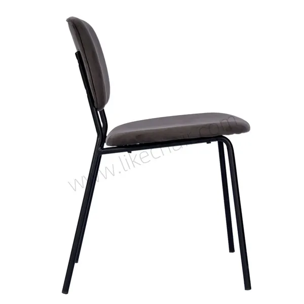 Luxury Modern Velvet Upholstered Dining Chair With Black Ripple Legs for Hotel Use photo-3