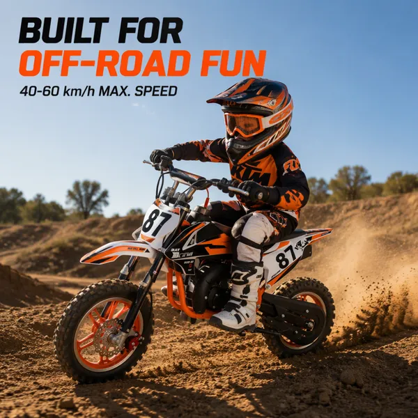 2 Stroke 49cc Mini Dirt Bike for Kids Electric Starter Children Petrol Motorcycle Gas Motorbike