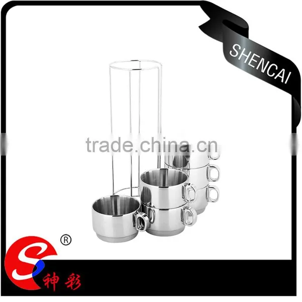 Chaozhou Guangdong Stainless Steel Tea Cup Set / Double Wall Coffee Travel Mug and Cup photo-2