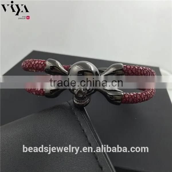 2016 New Handmade Stingray/Python Skin Bracelet Genuine Leather Bracelet Manufacturer photo-5