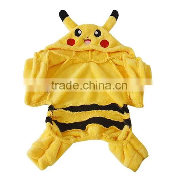 Dog Pikachu Apparels With Double Sided Coral Fleece Material Fit for Spring Autumn and Winter photo-3