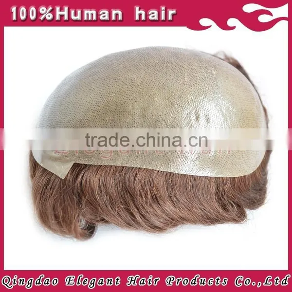 Top Quality 100% Remy Human Hair Super Thin Skin Toupee for Men photo-2