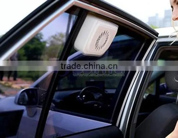 White 1W Solar Auto Vent Car Fan Cooler photo-6