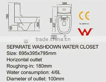EAGO Ceramic P-trap Water Closet Two Piece Washdown Toilet WA332P Toilet Bowl photo-2