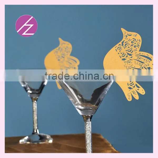 Wholesale Love Birds Laser Cut Place Card, Table Card for Wine Glass JK-79 photo-2