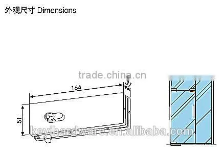 V-514 Top Patch Fitting Glass Clamp Lock for Glass Door photo-2