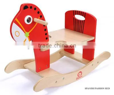 Ride on Animal Toy Red Outdoor Toy Eco-friendly Sport Walking Horse Toy 23.5 Degree Wooden Rocking Horse Kid Riding Horse Toy photo-5