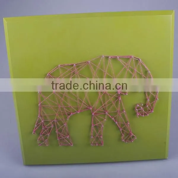 All Hand-made Wooden String Wall Art With the Elephant Shaped Design for Back to School Season photo-2