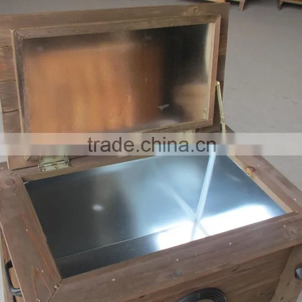 Outdoor Beer Wooden Ice Cooler Box With Wheels photo-4