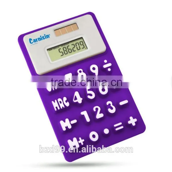 Promotion Calculator Gift Mini Silicone Porket Solar Power Calculator / Logo Customized OEM Electronic Manufacturer photo-2
