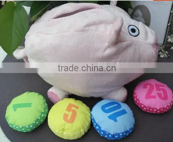 Cute Animal Shaped Plush Money Box for Children/plush Money Box/stuffed Pig Money Box,/plush Animal Coin Bank, Education Toy photo-2