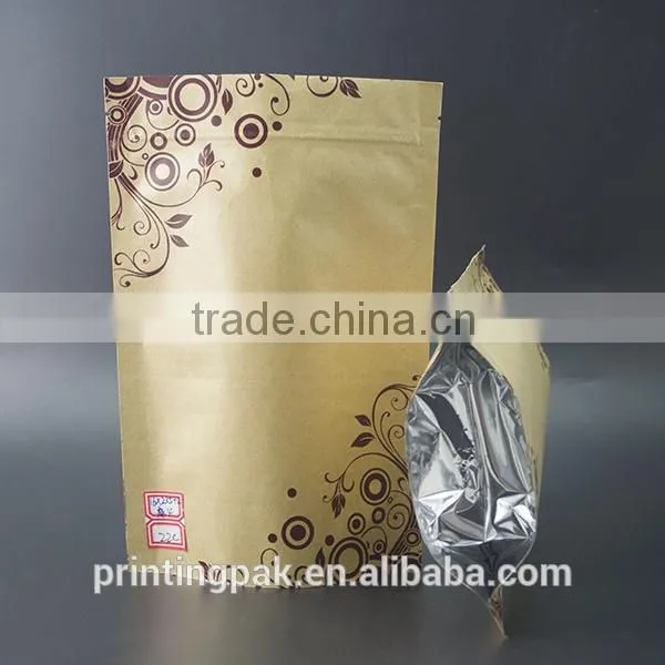 Gravure Printing Plastic Lined Kraft Brown Paper Coffee Bag photo-4