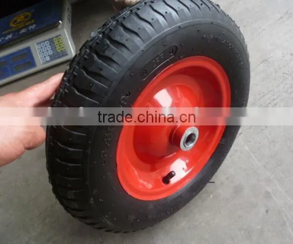 3.50-4 China DEJI Supplier Wheelbarrow Wheel Steel Rim Pneumatic Rubber Wheel photo-6
