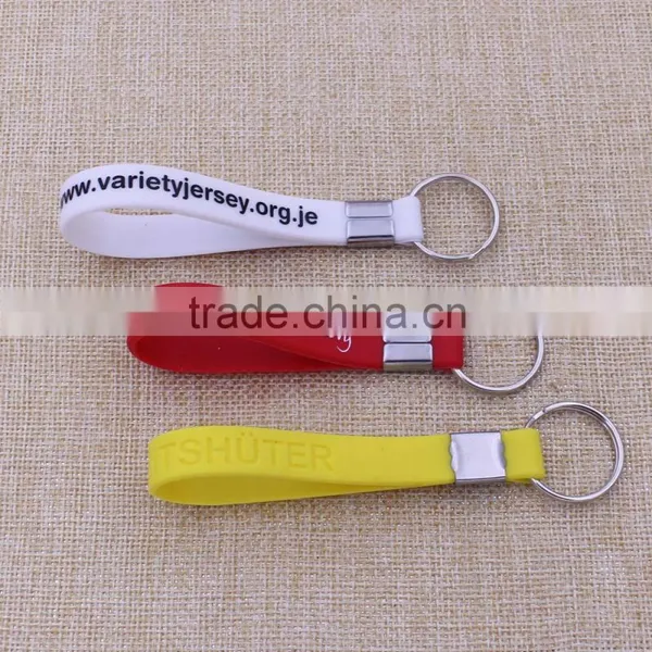 Wholesale Red Bracelet Keychain/good Quality Silicone Keychain With Printing Logo photo-4