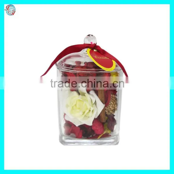 Potpourri Sola Rose Flower In Glass Vase