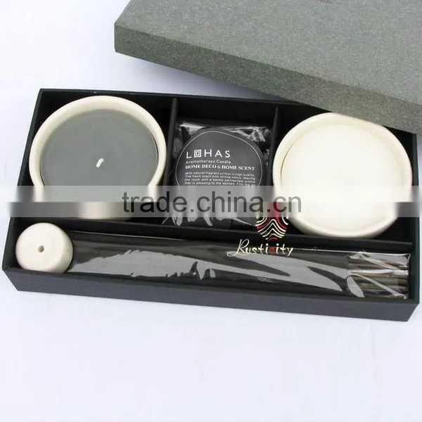 Special Design Scented Candle Set With Ceramic Bowl photo-4