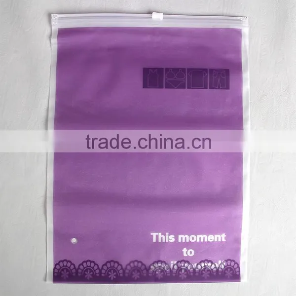 Purple Plastic Bag With Zip-lock for Women Underwear Set photo-2