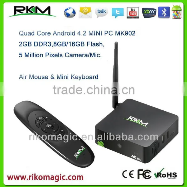 the First Quad Core XBMC Android MINI PC With 5MP Camera,Air Mouse & Mini Keyboard MK706