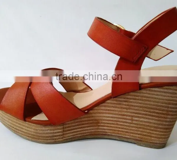 2016 Lady Leather Wedge Sandals photo-2