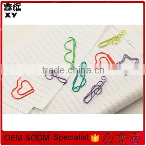 Decorative Stationery Metal Ring Clips Shapes Bookmark Clips