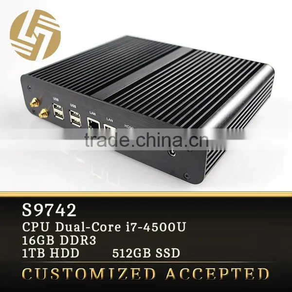 1080p Full HD Mini PC I7 16GB RAM 1TB Fanless Desktop 4k Computer