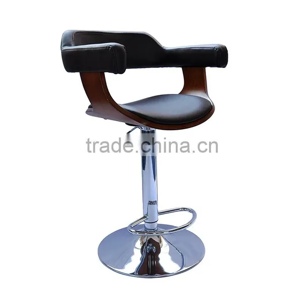 Antique Wood Metal Bar Stool High Chair photo-5