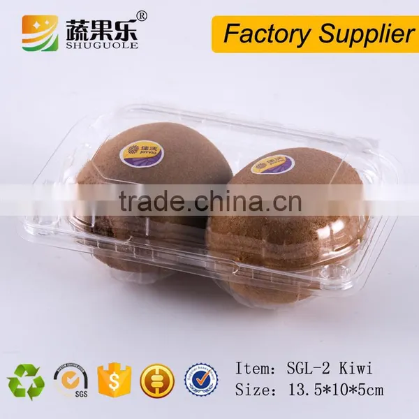 Disposable Plastic Kiwi Container 2 Slot PET Container photo-2
