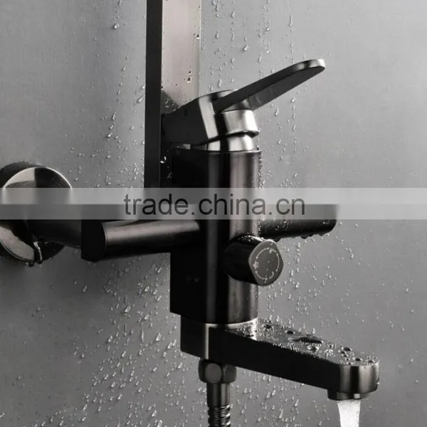 2015 Hot Sale Stainless Dark Steel Shower Set photo-5